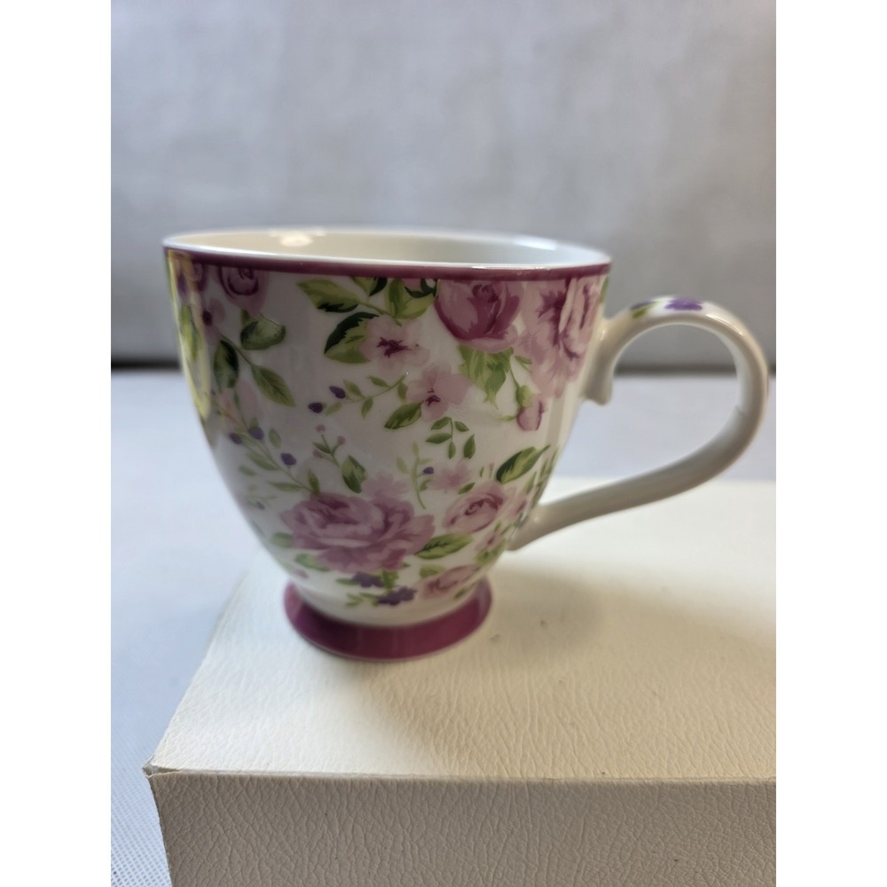 THE ENGLISH MUG CO FINE CHINA 12 OZ COFFEE TEA FOOTED MUG AUTHENTIC EUC